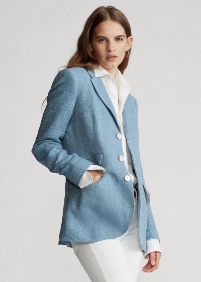 Women's Polo Ralph Lauren Herringbone Linen-Blend Blazers | 724591FRV